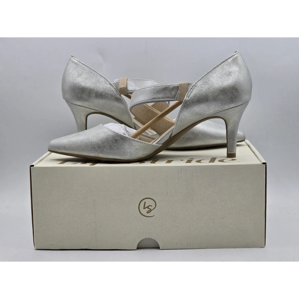 New - Life Stride Suki Women's Pumps Heels‎ Silver Met Scarb- Sz 9.5 M